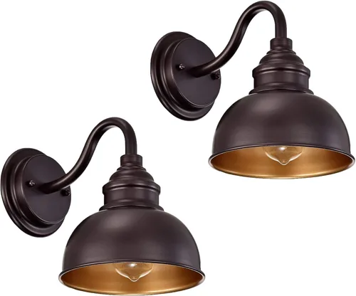 Miniatura 10 de Aplique de pared de cuello de cisne de bronce cepillado al óleo, luz de tocador rústica de 19 cm estilo granja para baño, dormitorio, garaje, porche