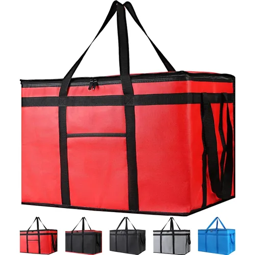 Miniatura 33 de Bodaon Paquete de 3 bolsas aisladas para entrega de alimentos para comidas calientes y frías, bolsas enfriadoras XXL, bolsa aislante para catering