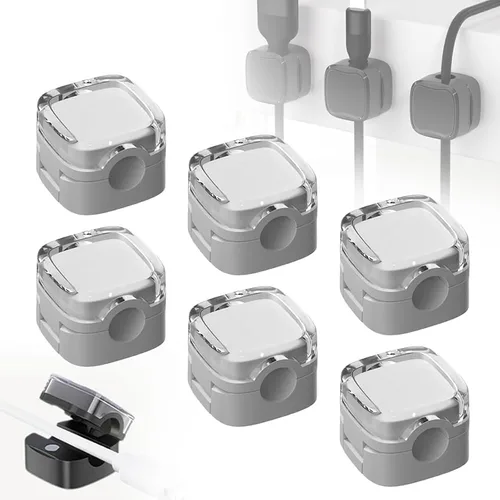 Miniatura 9 de Paquete de 6 organizadores magnéticos de cables de carga, organizador de cables 2026, clips magnéticos para organizar cables, soporte