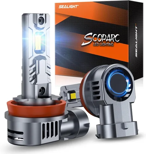Miniatura 17 de SEALIGHT Bombillas antiniebla H1, 70,000 lm súper brillo 1:1 tamaño mini, luces antiniebla blancas frías de 6500 K, 3 minutos de iluminación