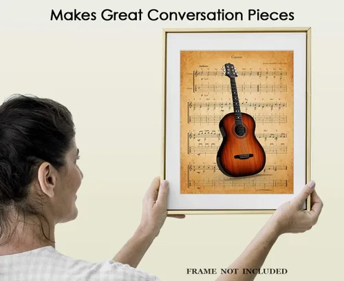 Miniatura 4 de Póster de guitarra vintage Canon: impresiones artísticas estéticas de pared para baño, hogar, cueva de hombre, dormitorio, oficina y bar, idea