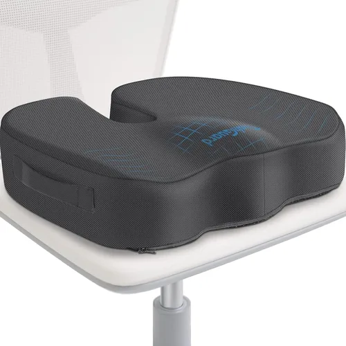 Miniatura 12 de TushGuard - Cojín de asiento para silla de oficina de espuma viscoelástica antideslizante, cojín de asiento de escritorio para la espalda, cóccix