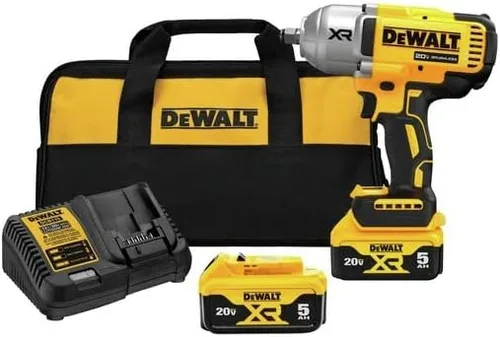 DEWALT 20V MAX XR Llave de impacto de alto par de 1/2 pulgada con kit de yunque de anillo de retención (DCF900P2)