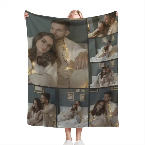 Miniatura 9 de Manta personalizada con texto fotográfico, manta de imagen personalizada para bebé, madre, padre, adultos, amigos, amantes, regalo personalizado