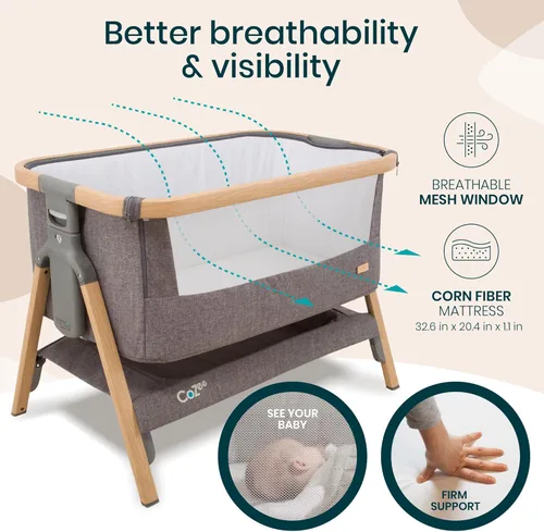 Miniatura 5 de Tutti Bambini CoZee® Moisés y Cuna de Cabecera 2 en 1 para Bebé - Moisés de Cabecera de Plegado Rápido, Cuna para Bebé con 6 Alturas de Colchón