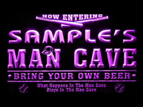 Miniatura 15 de qb-tm nombre personalizado béisbol de Man Cave bar cerveza señal de neón