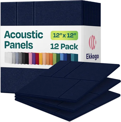 Miniatura 19 de Paneles insonorizantes de alta densidad para pared, forma hexagonal, paquete de 12 unidades de 14" x 12.1" x 0.4", color azul mezclilla Azul denim