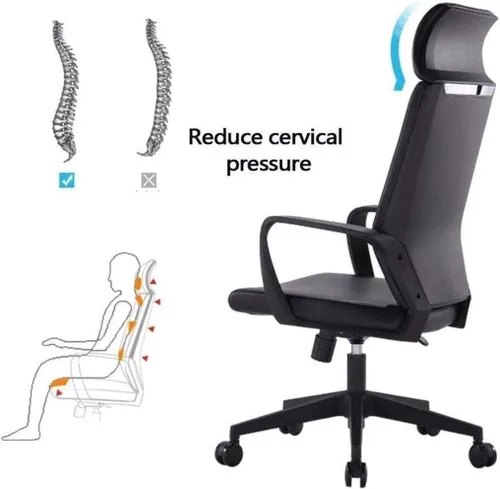 Miniatura 3 de Silla de oficina con almohada para reposacabezas ajustable ergonómica de transferencia de elevación silla de computadora para el hogar, taburete