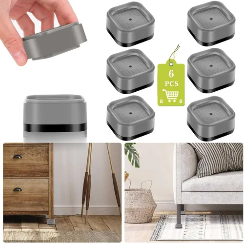 Miniatura 40 de Paquete de 12 elevadores de muebles de 1, 2 o 3 pulgadas, elevadores de cama ajustables resistentes para mesa, escritorio, sofá, silla, gabinete