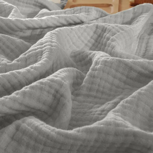 Miniatura 28 de PHF Manta de Muselina de Algodón 100%, Tamaño Queen 90"x90", Manta de Gasa Ligera de 4 Capas, Manta Minimalista Transpirable Suave como Nube para 02
