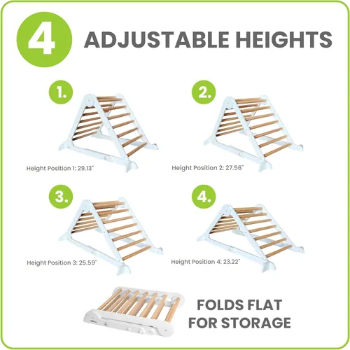 Miniatura 3 de Little Partners Learn 'N Climb Triángulo de escalada de madera plegable, gimnasio de escalada de madera para niños pequeños, escalador triangular