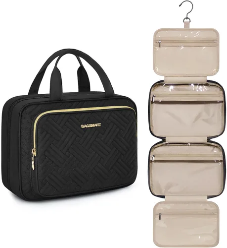 Miniatura 15 de BAGSMART Neceser de viaje colgante con organizador de maquillaje aprobado por la TSA, bolsa cosmética transparente para artículos de aseo personal
