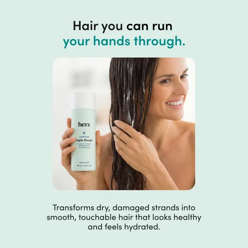 Miniatura 4 de Hers Triple Threat Conditioner – Fórmula de aminoácidos, aceite de argán y aceite de coco – Acondicionador hidratante para todo tipo de cabello