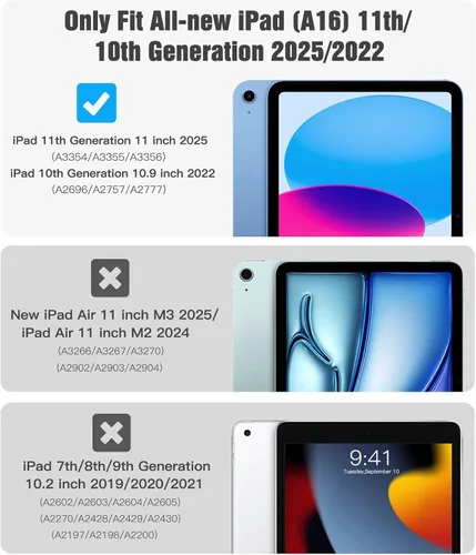 Miniatura 2 de Funda transparente TiMOVO para iPad (A16) de 11.ª generación de 11 pulgadas 2025, funda para iPad de 10.ª generación de 10.9 pulgadas 2022, cubierta
