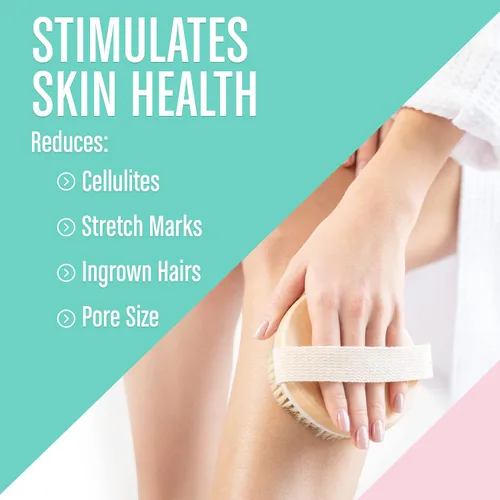 Miniatura 3 de Cepillo corporal seco (paquete de 1) – Reduce la celulitis, cepillo seco para celulitis y drenaje linfático, cepillo exfoliante con nódulos