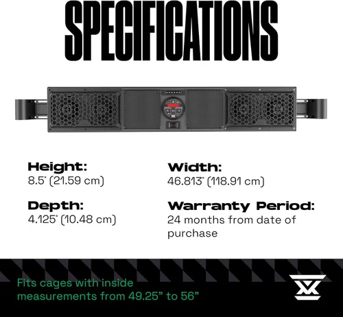 Miniatura 3 de MTX Sistema de barra de sonido de audio UTV, Bluetooth de 4 altavoces, serie Mud MUDSYS46 - Jaula inalámbrica todoterreno para exteriores estéreo