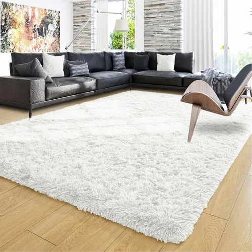 Miniatura 13 de Ompaa Alfombra esponjosa, alfombra mullida súper suave para dormitorio, sala de estar, alfombra grande de felpa de 6 x 9 pies, alfombra de pelo