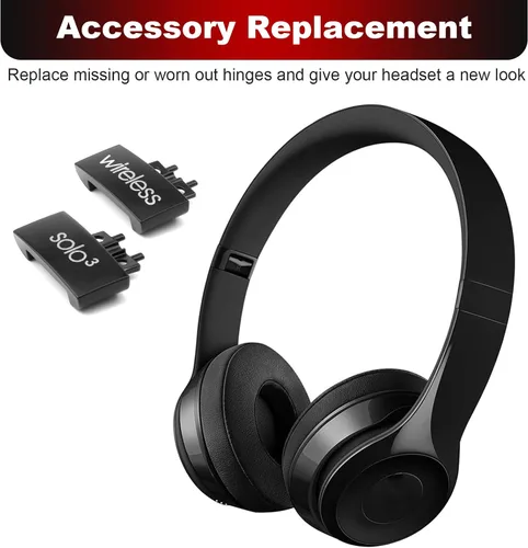 Miniatura 4 de Kit de piezas de reparación de conector de diadema de bisagra de metal compatible con auriculares inalámbricos Solo3 Solo 3.0 Solo 2.0 (blanco)