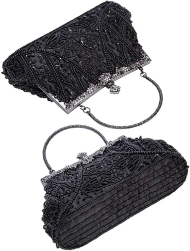 Miniatura 7 de Selighting Bolsos de noche con cuentas vintage de los años 20 para mujer, bolso formal de boda, boda, bolso de mano de graduación, cóctel, fiesta