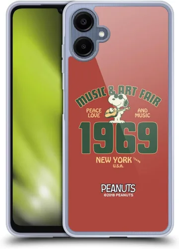 Miniatura 383 de Head Case Designs Funda de gel Woodstock 50th con licencia oficial de Peanuts Snoopy Guitar 1969 [protección de grado militar] compatible