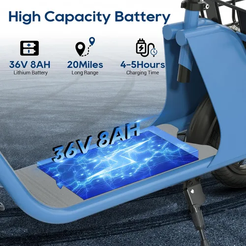 Miniatura 3 de RIDWIND Electric Scooter with Seat for Adults, 450W Motor Foldable E Scooter for Adults with LCD Display,15.5MPH, 20 Miles Range, Max Load 265LB