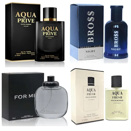 Miniatura 10 de AFLUXE Colonia para hombre Set 4 conjuntos combinados (717SexyM/BlueD Paris/AQUA CEO/Versátil) Eau De Parfume/Toilette Spray Natural cada 100ML