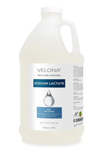 Lactato de sodio 60% - 1 galón / 128 onzas líquidas | Conservante natural de grado USP | para fabricación de jabón y lociones | Barra de jabón más