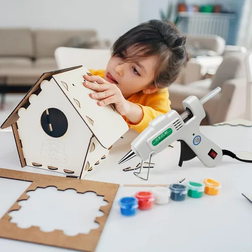 Miniatura 7 de SHJADE Kit de mini pistola de pegamento caliente con 30 barras de pegamento, pistola de precalentamiento rápido, alta temperatura para manualidades
