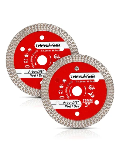 Miniatura 10 de Casaverde 2 unids/lote Hojas de diamante de 3 pulgadas, hoja de azulejo de 2.953 in con eje de 3/8 "para cortar baldosas de cerámica,Azulejo