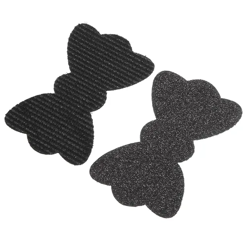 VOCOSTE 2 almohadillas fijas para el cabello, con forma de lazo, pasta mágica con flecos, para niñas y mujeres, color negro
