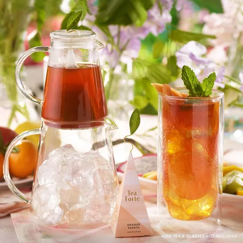 Miniatura 7 de Tea Forte Juego de dos jarras de té sobre hielo, 12 onzas para remojar y jarra de 24 onzas para té helado frío perfecto, apto para lavavajillas