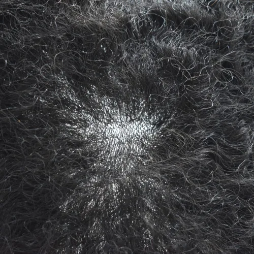 Miniatura 5 de LYRICAL HAIR Afro Curly Mens Toupee Afro American Hair System Replacement 10X8 All Injected Poly Skin PU Afro ondulado 10MM Curl Hairpiece #1B #1B