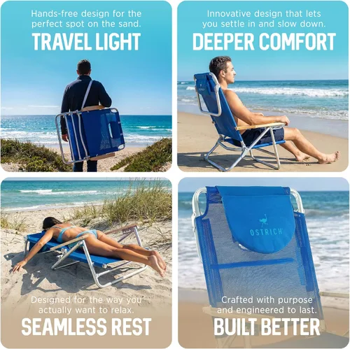 Miniatura 8 de Ostrich SBSC-1016B South Beach Silla de arena, azul
