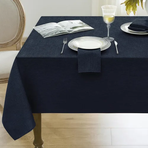 Miniatura 23 de Softalker Mantel pequeño rectangular con textura de lino de 52 x 70 pulgadas, para exteriores, resistente a las manchas y a las arrugas, decorativo