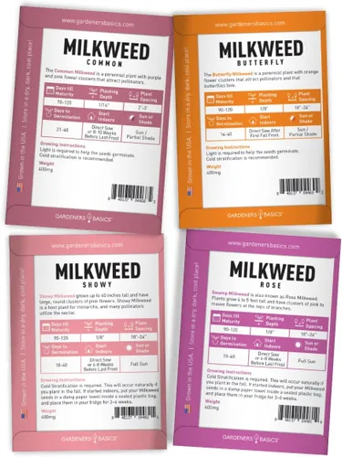 Miniatura 5 de Kit de inicio de semillas de algodoncillo de mariposa – Cultiva 4 hermosas variedades de algodoncillo – Semillas de reliquia sin OMG, kit completo