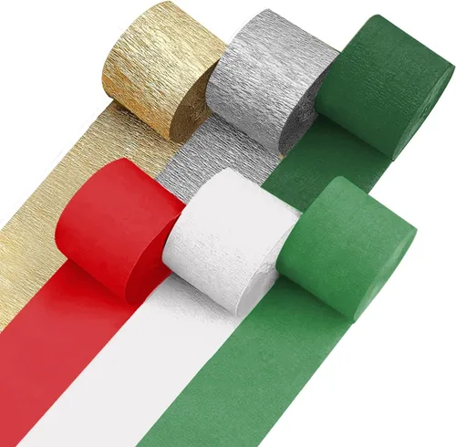 Miniatura 34 de 12 rollos de serpentinas de arcoíris únicos, paquete de 12 rollos de papel crepé arcoíris únicos de 984 pies para decoraciones de fiestas, Multicolor