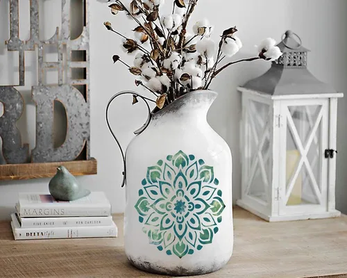 Miniatura 5 de DLY LIFESTYLE Plantilla de mandala para pintar en madera, lienzo, papel, tela, paredes y muebles, plantilla de flores, 6 x 6 pulgadas, plantillas