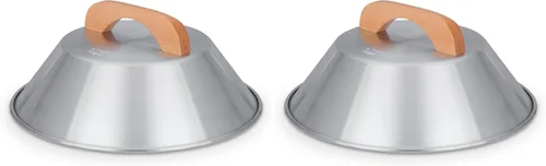 Miniatura 5 de Craft Wok Tapa de cúpula para woks de 14 pulgadas con forma de cúpula tradicional con mango de madera para woks de 14 pulgadas, utensilios de cocina