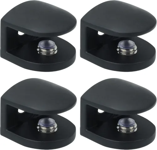Miniatura 13 de Alise Soporte de ducha ajustable para estante de vidrio, soporte de abrazadera rectangular resistente para estantes de vidrio de 0.394-0.472 in