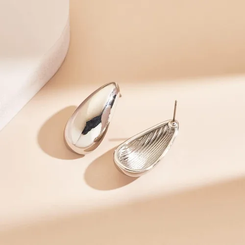 Miniatura 4 de MUYAN Aretes largos de gota de agua para mujer, aretes de gota cepillados, oro y plata