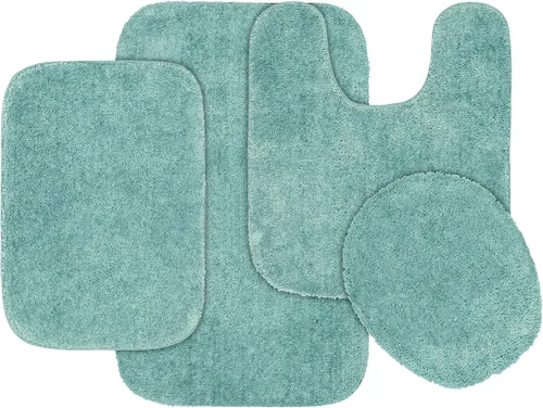 Miniatura 25 de Garland Rug 2 alfombras de baño tradicionales de nailon lavables color morado (17 x 24 pulgadas, 21 x 34 pulgadas), suaves, absorbentes y elegantes