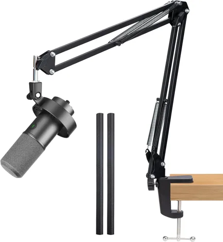 Miniatura 10 de Brazo de brazo AM8: brazo de micrófono ajustable con funda de cable, brazo de micrófono con adaptador de 3/8 a 5/8 pulgadas compatible