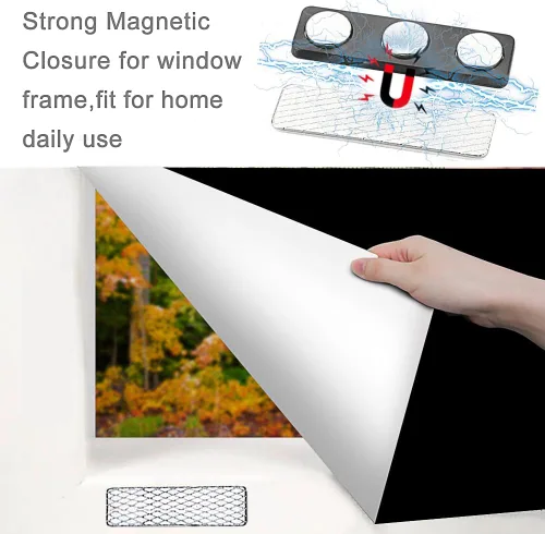 Miniatura 6 de Accesorio para Persianas Opacas, 12 Pares de Cierre Magnético con Adhesivo (Tablero Metálico con Adhesivo + Tablero Magnético Negro sin Adhesivo)