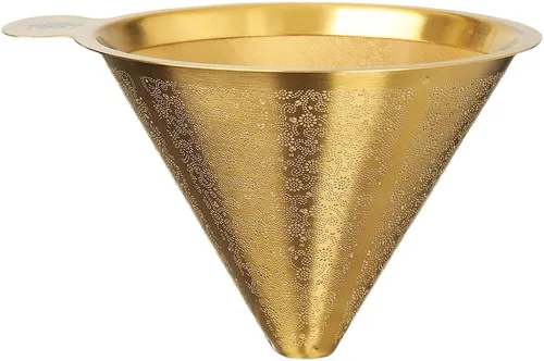 Miniatura 5 de ATHIA Golden Dripper - Filtro de café reutilizable de acero inoxidable sin papel para cafeteras de goteo, ecológico, fácil de limpiar, compatible