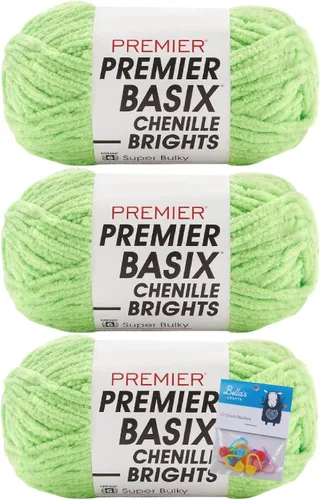 Miniatura 18 de Premier Yarns Basix - Ovillo de felpilla Brights de 5.3 onzas cada madeja, 6 unidades súper voluminosas y gruesas, paquete de 3 unidades con Blush