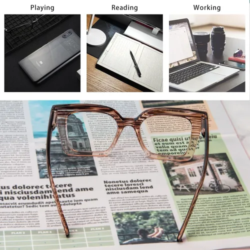 Miniatura 6 de Paquete de 3 elegantes lentes de lectura estilo Oprah con marco cuadrado para mujer, bloqueo de luz azul, cómodos lectores Mezcla de colores1