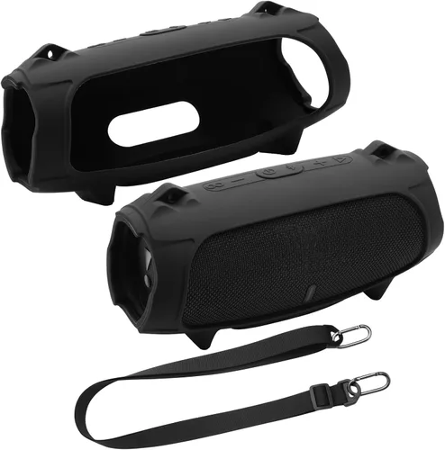 Funda de silicona para altavoz portátil JBL Charge 5, funda protectora de transporte de viaje con soporte para correa de hombro, cubierta de