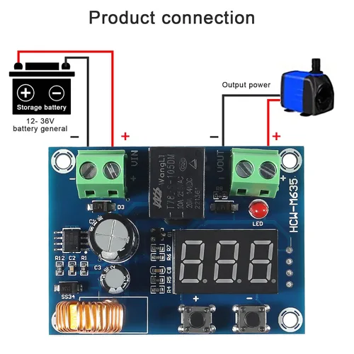 Miniatura 4 de Alinan 4 unids XH-M609 DC 12V-36V módulo de protección de desconexión de bajo voltaje Pantalla digital Módulo de protección de circuito