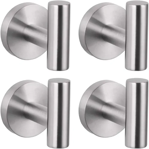 Miniatura 11 de GERZWY Gancho de baño negro mate para abrigos, SUS 304 de acero inoxidable para toalla/bata, gancho para ropa para baño, cocina, estilo moderno