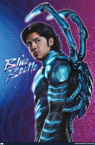 Miniatura 12 de Trends International DC Comics Movie Blue Beetle - Póster de pared de Jaime Reyes, 14.725 x 22.375 pulgadas, versión enmarcada plateada Versión